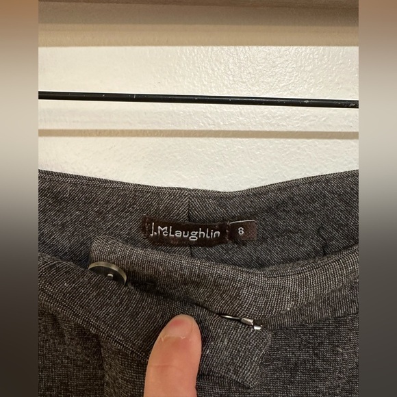 J. Mclaughlin Flat Front Trouser Stretch Pant Womens 8 Gray Rayon Blend Career - Picture 9 of 9